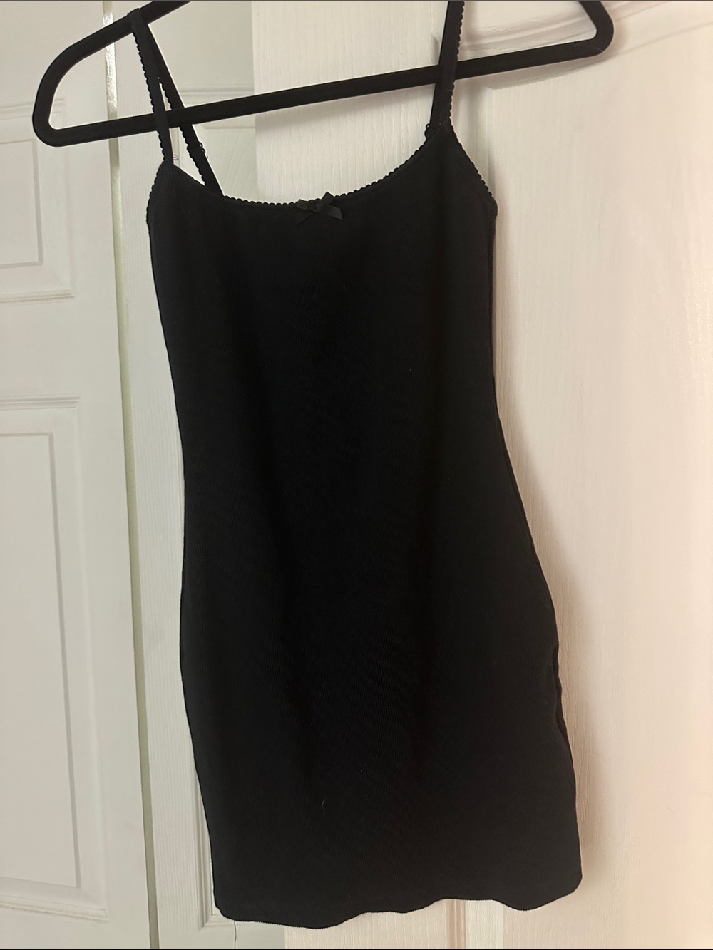 Princess Polly Black Ribbed Cami Dress
